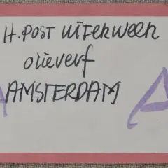 H. Post Uiterweer, brieven uit Amsterdam.
