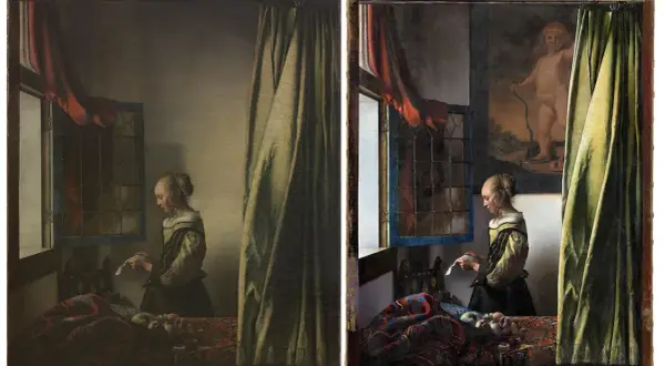 Vermeer's 'Meisje dat een brief leest' toont een vrouw bij het raam, verdiept in een brief. De liefdesbrief vermeer is het middelpunt van haar aandacht.