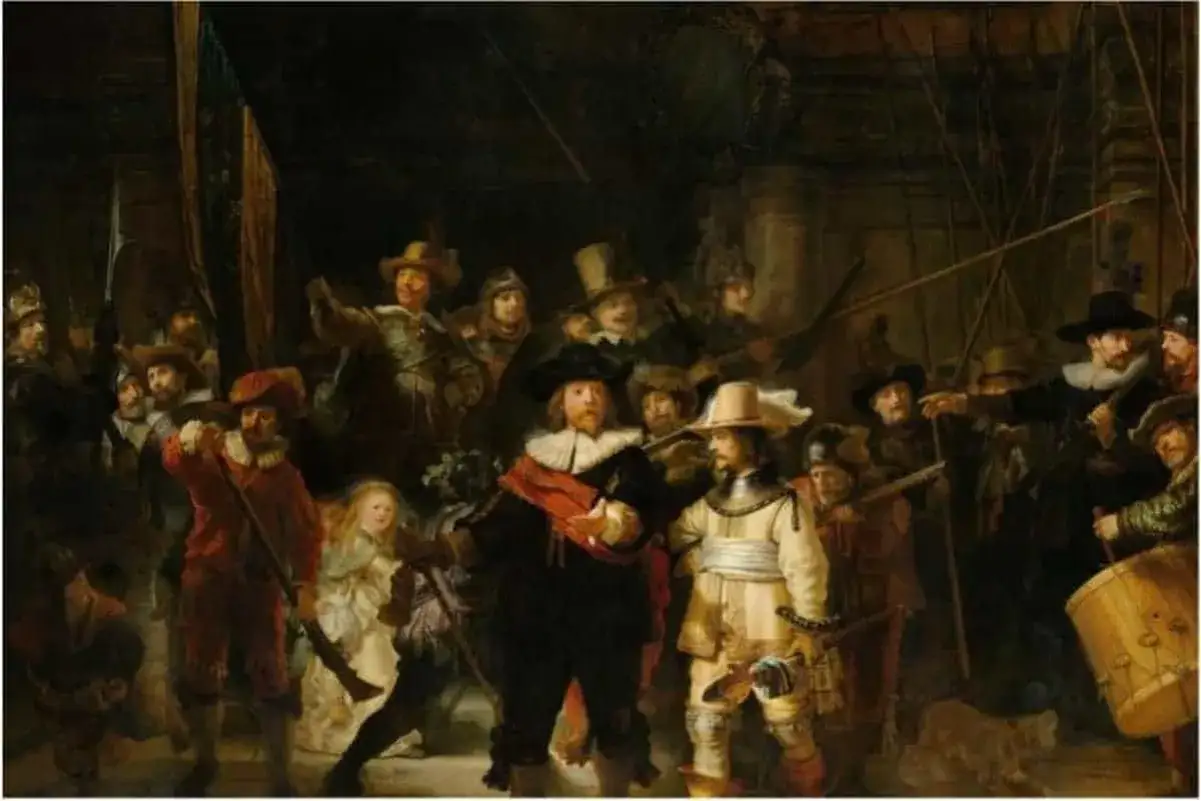 Rembrandt's meesterwerk De Nachtwacht, met zijn dynamische groep figuren, toont de vraag: hoe lang heeft Rembrandt over de Nachtwacht gedaan?